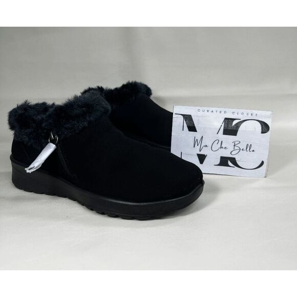 Bzees Women's Genuine Slip-On Ankle Booties - Black 7M - Picture 1 of 9